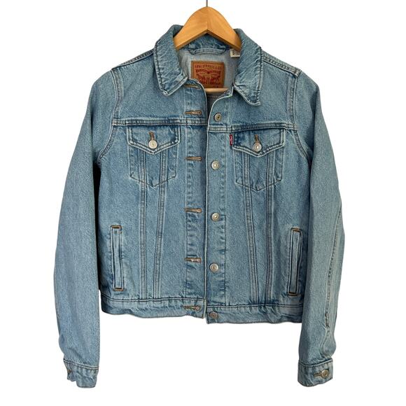 Levi Strauss Co Classic Original Trucker Jacket Denim Light Wash Women's Size M - Picture 2 of 13